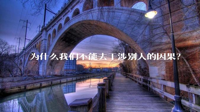 为什么我们不能去干涉别人的因果？